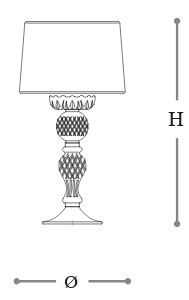 Dimensiones de la Lámpara de Mesa Romantic Opera Italamp